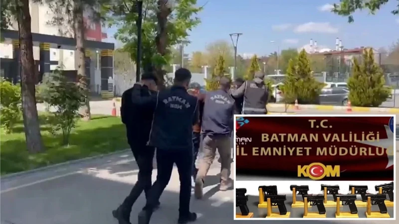 Batman’da silah operasyonu: 13 tabanca ele geçirildi