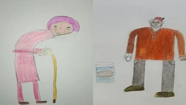 Çocuklar yaşlıları resmetti: Sonuçlar şaşırtıcı