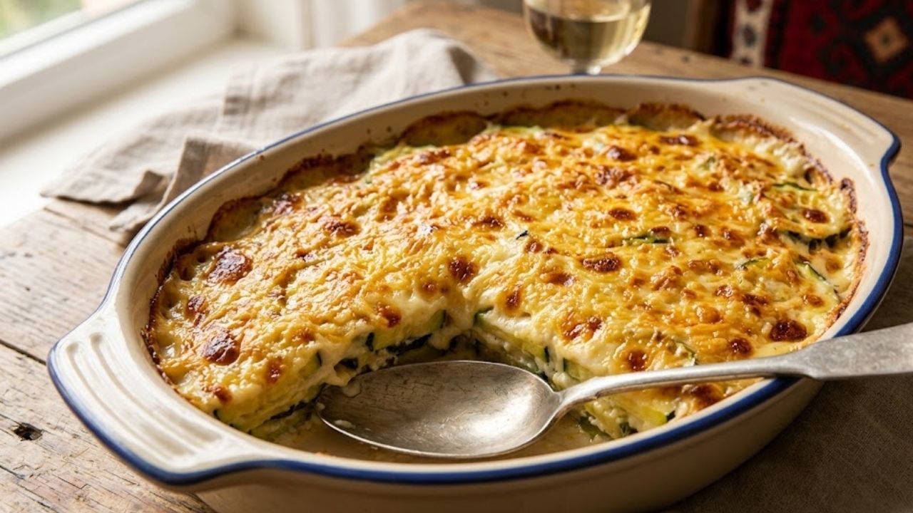 Fırından çıkan sanat eseri: Kat kat lezzeti ile Beşamel Soslu Kabak Graten tarifi...