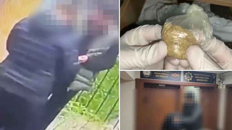 Güvenlik kamerası karşısında uyuşturucu satan zehir taciri yakalandı