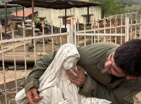 İsrailli askerler bu kez de Meryem Ana heykelini tahrip etti! 'Ordu değerlerinden saptı'