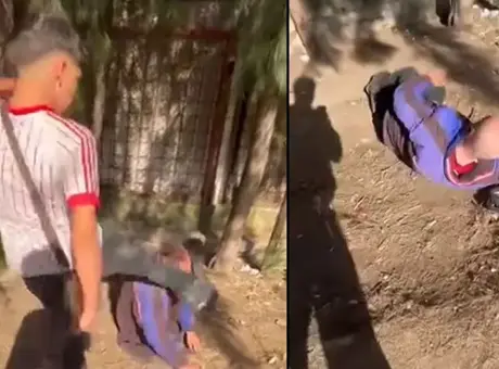 İzmir'de skandal! Sokakta uyuyan yaşlı adamın yüzüne tekme attı