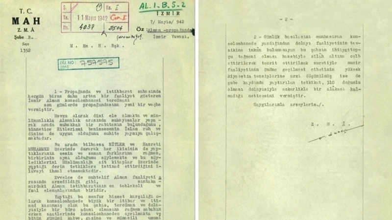 MİT'in yayımladığı 1942 tarihli belgede Hitler propagandası detayı