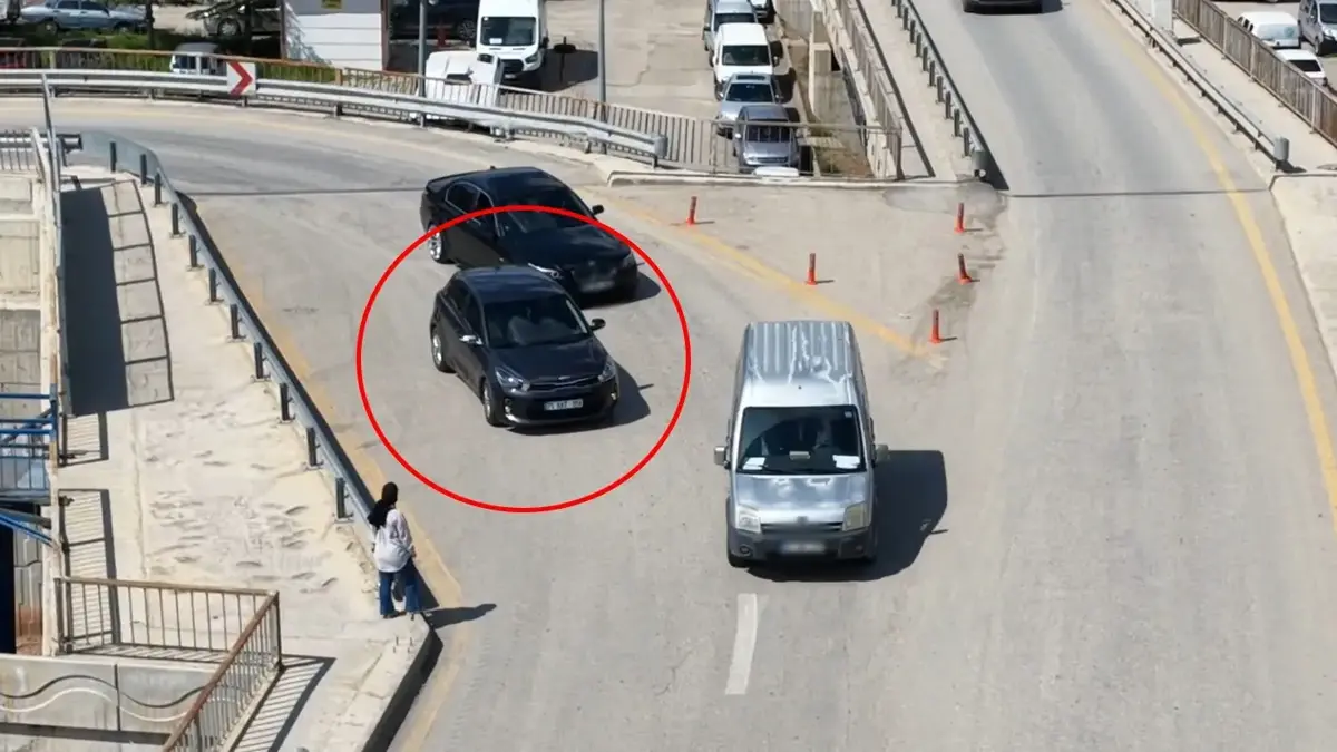 Polisten kaçtı ama drona yakalandı: 82 bin liralık 'geri vites' kamerada