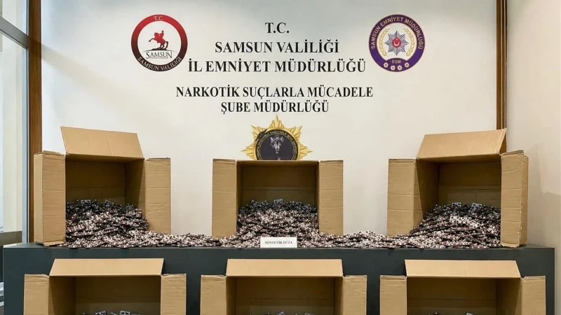 Samsun'da 172 bin 713 uyuşturucu hap ele geçirildi: Üç şüpheli gözaltına alındı