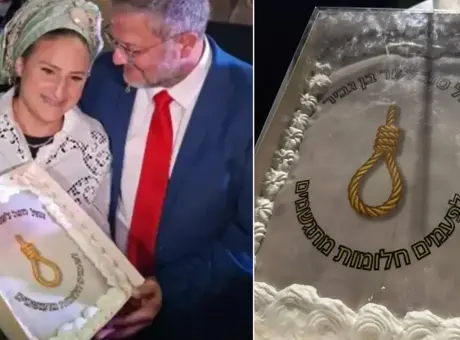 SON DAKİKA HABERLER: İsrailli bakandan 'idam cezası' temalı doğum günü! Skandal urgan pastası