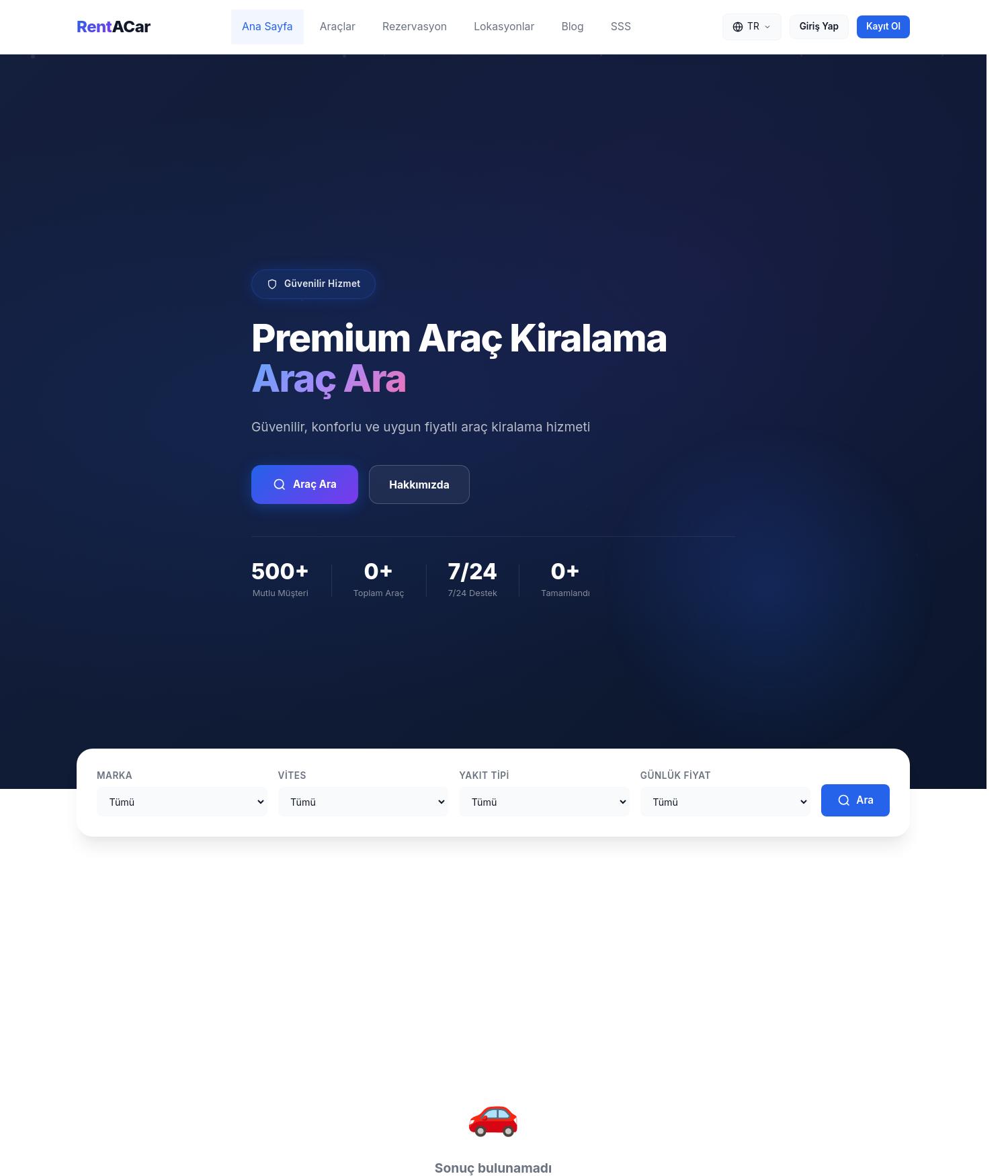 Rent A Car Sitesi